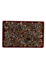 Dolce & Gabbana Red Velvet Gold Frame Clutch Evening Purse
