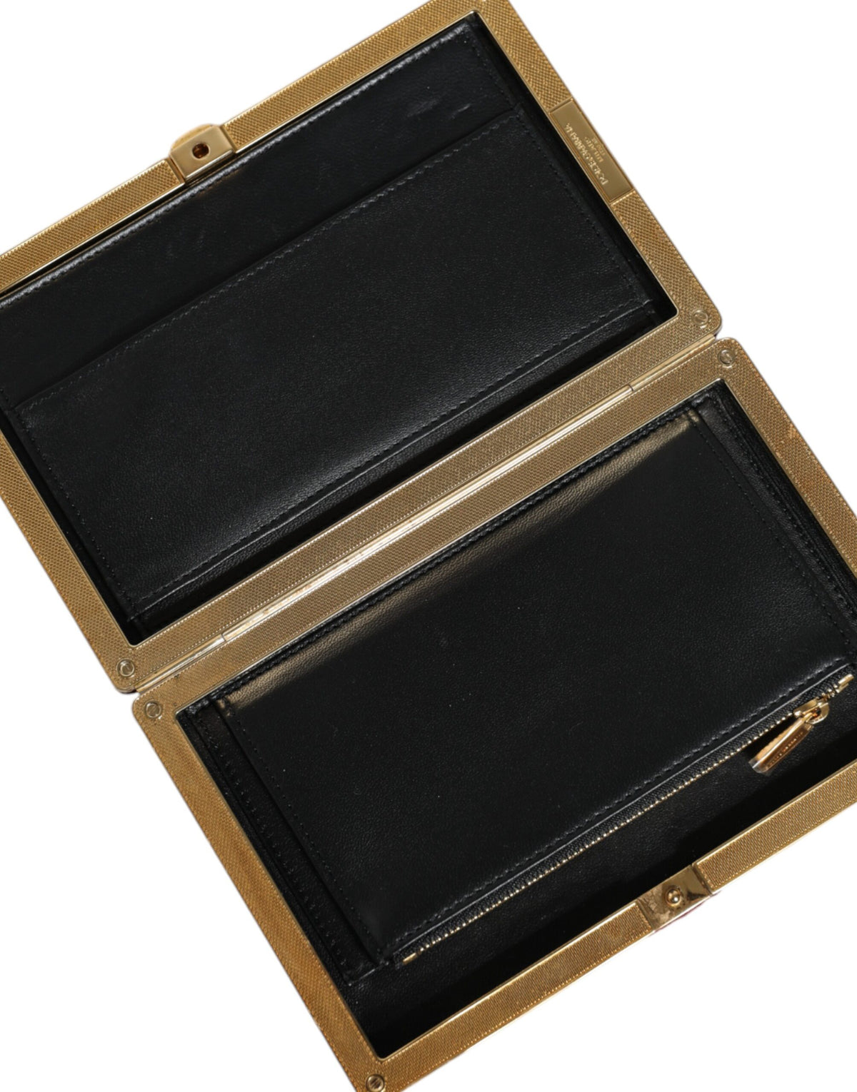 Dolce & Gabbana Red Velvet Gold Frame Clutch Evening Purse