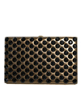 Dolce & Gabbana Gold Crystal Bifold Clutch Evening Party Purse