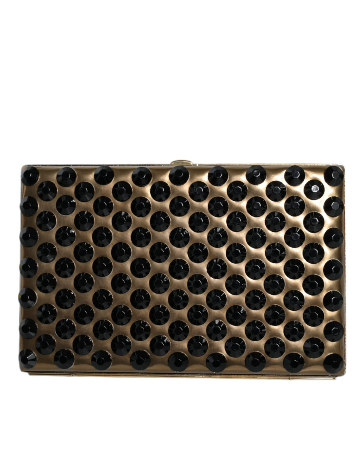 Dolce & Gabbana Gold Crystal Bifold Clutch Evening Party Purse