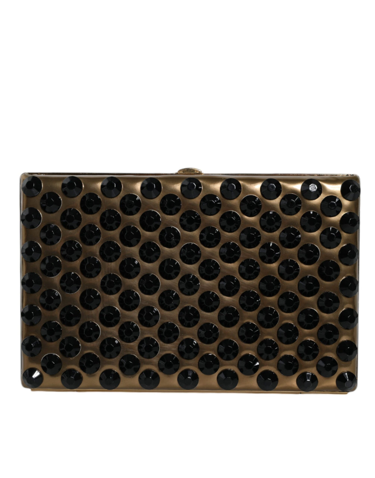Dolce & Gabbana Gold Crystal Bifold Clutch Evening Party Purse