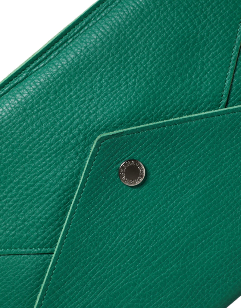 Dolce & Gabbana Sac à Main Clutch en Cuir Vert