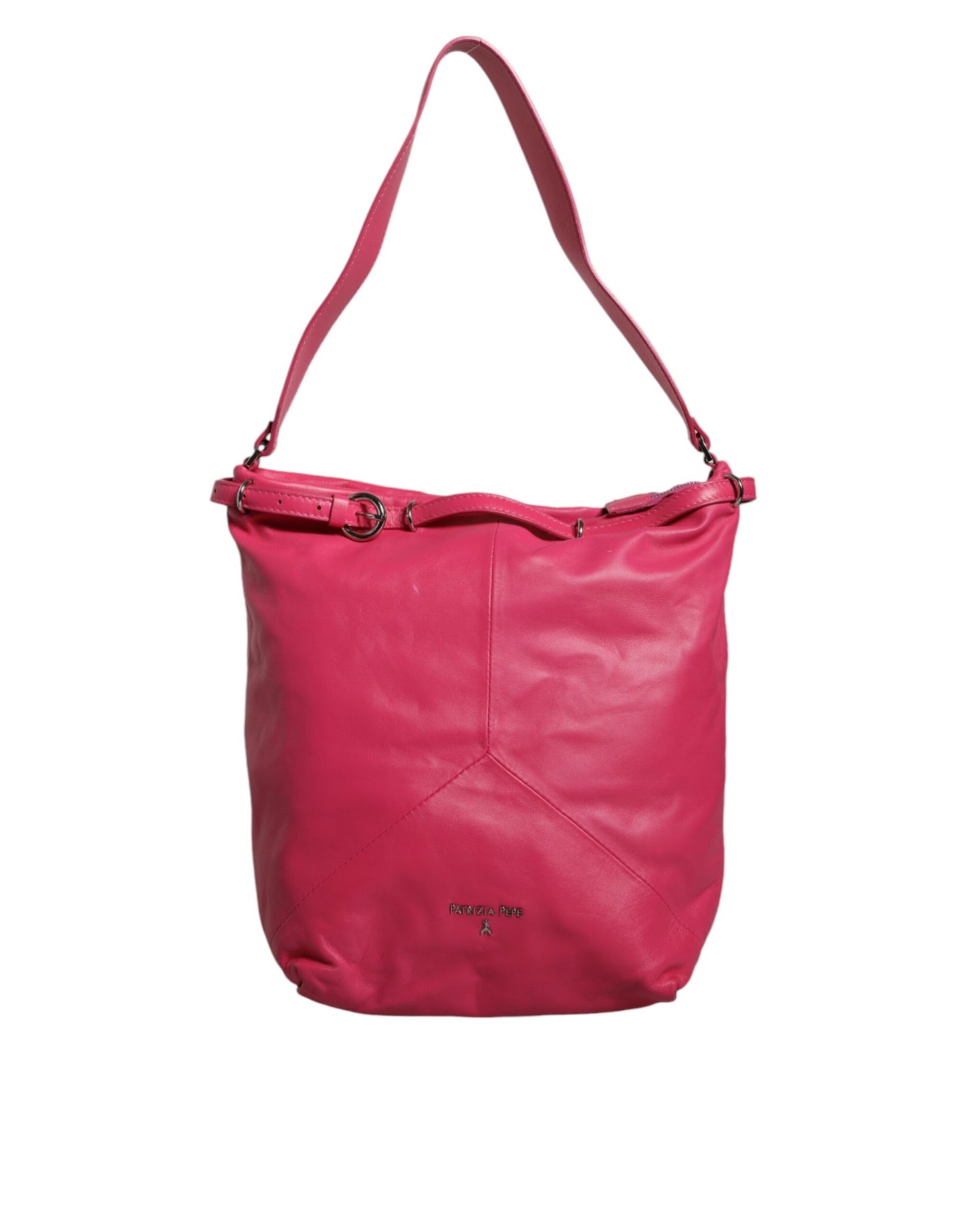 Sac fourre-tout à bandoulière en cuir rose fuchsia Patrizia Pepe