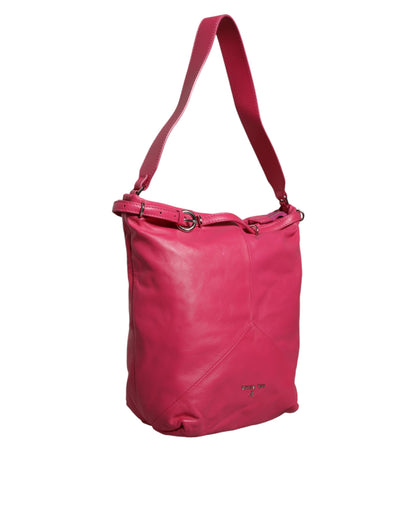 Sac fourre-tout à bandoulière en cuir rose fuchsia Patrizia Pepe