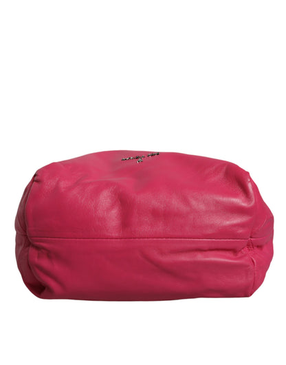 Sac fourre-tout à bandoulière en cuir rose fuchsia Patrizia Pepe