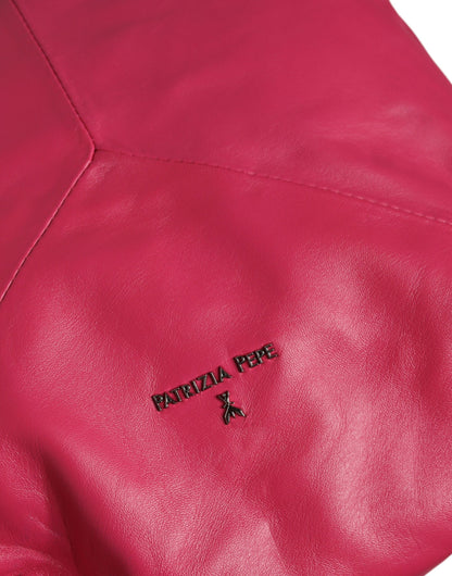 Sac fourre-tout à bandoulière en cuir rose fuchsia Patrizia Pepe
