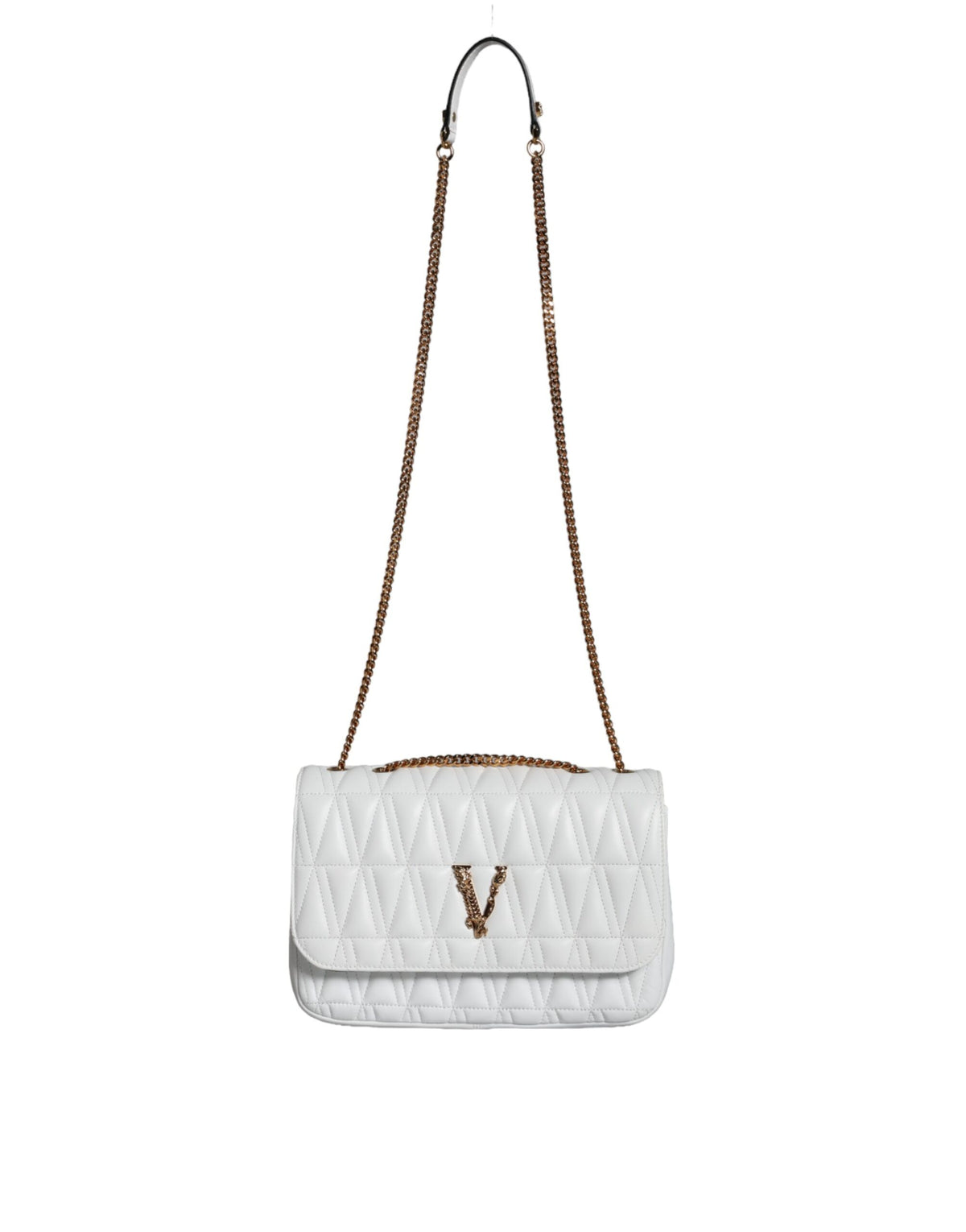 Sac à bandoulière Versace Mini Nappa en cuir blanc
