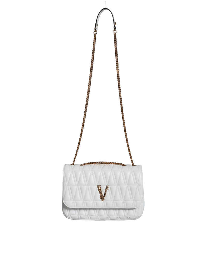 Sac à bandoulière Versace Mini Nappa en cuir blanc