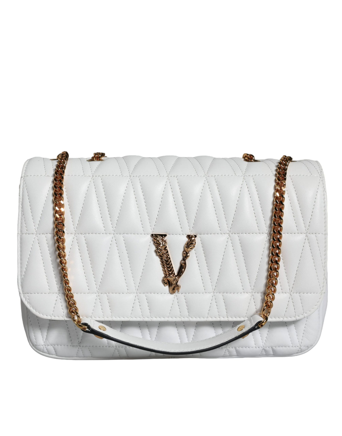 Sac à bandoulière Versace Mini Nappa en cuir blanc