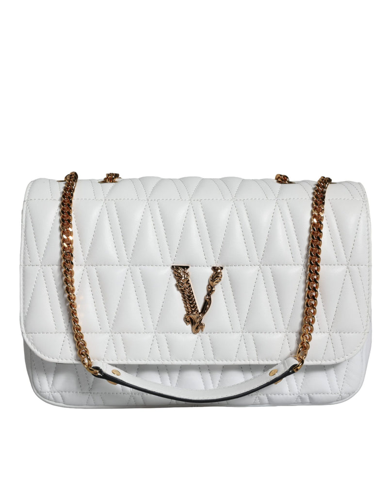 Sac à bandoulière Versace Mini Nappa en cuir blanc