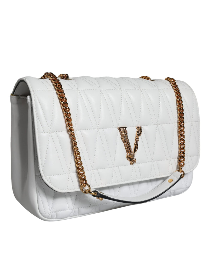 Sac à bandoulière Versace Mini Nappa en cuir blanc