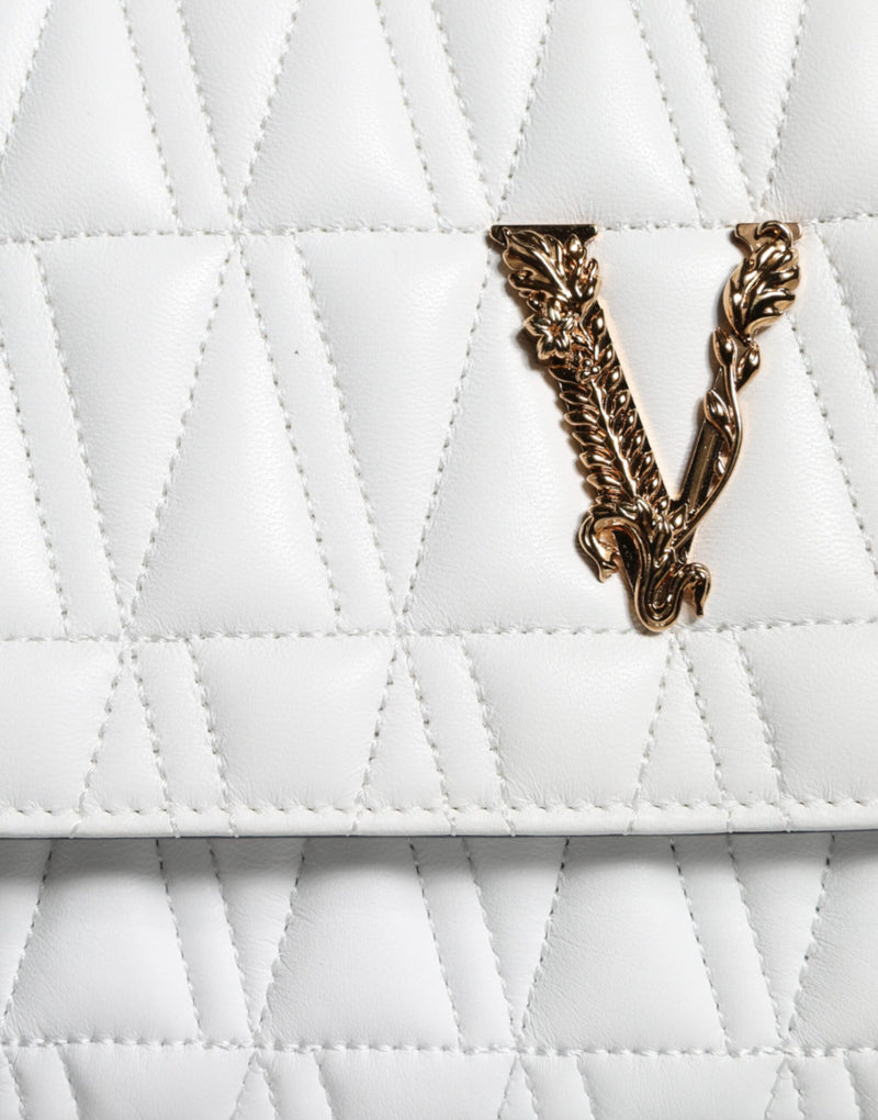 Sac à bandoulière Versace Mini Nappa en cuir blanc