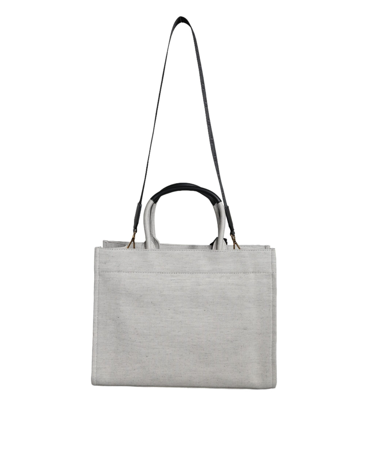Sac à main en toile et cuir blanc Versace - Modèle logo