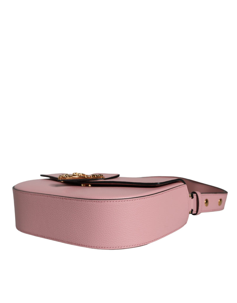 Sac à bandoulière Versace en cuir grainé rose avec logo