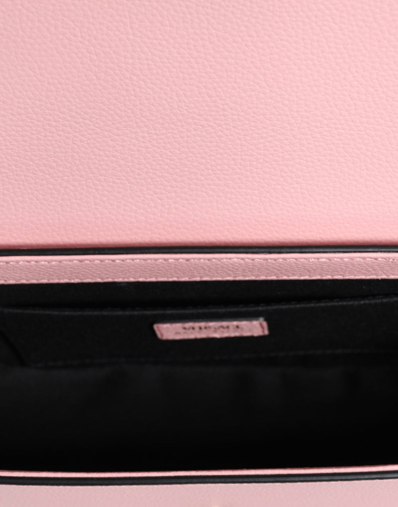 Sac à bandoulière Versace en cuir grainé rose avec logo