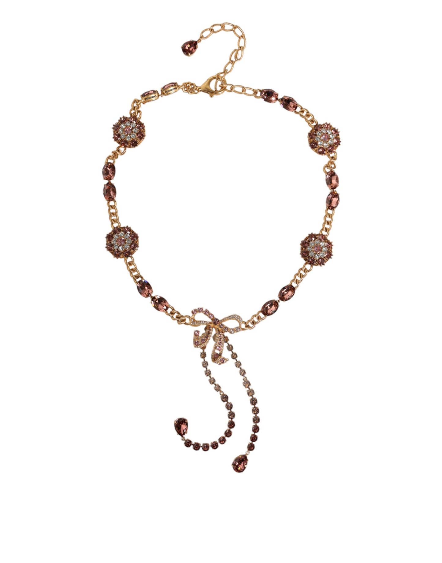 Dolce & Gabbana goudkleurige tailleketting met kristallen van messing