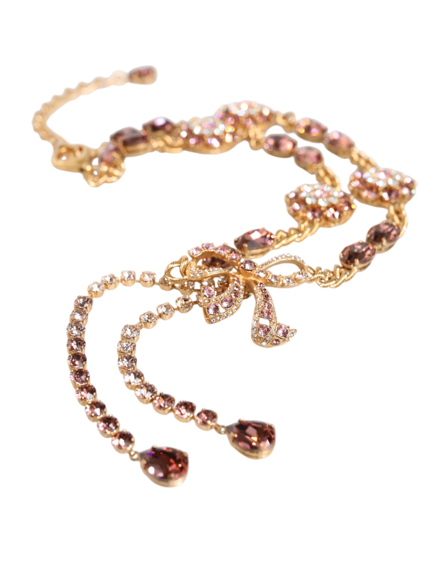 Dolce & Gabbana goudkleurige tailleketting met kristallen van messing