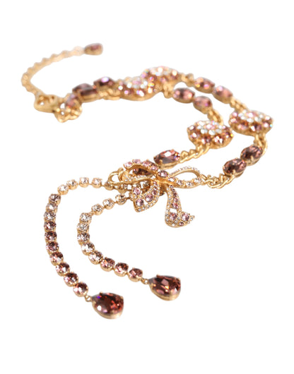 Dolce & Gabbana goudkleurige tailleketting met kristallen van messing