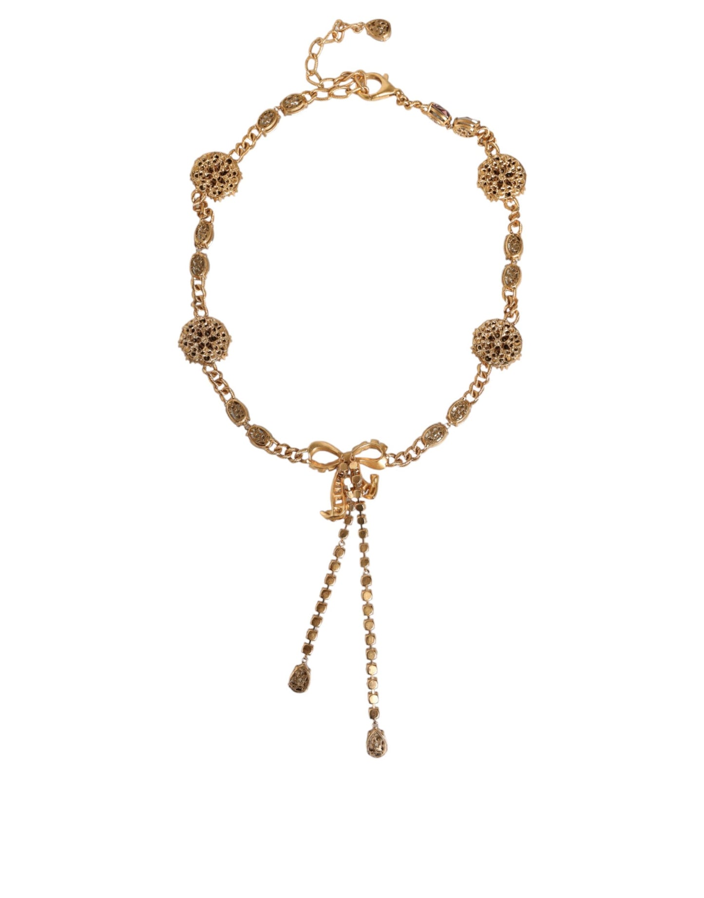 Dolce & Gabbana goudkleurige tailleketting met kristallen van messing