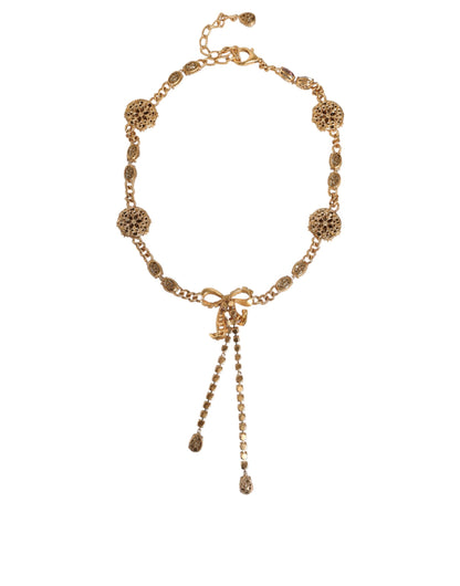 Dolce & Gabbana goudkleurige tailleketting met kristallen van messing