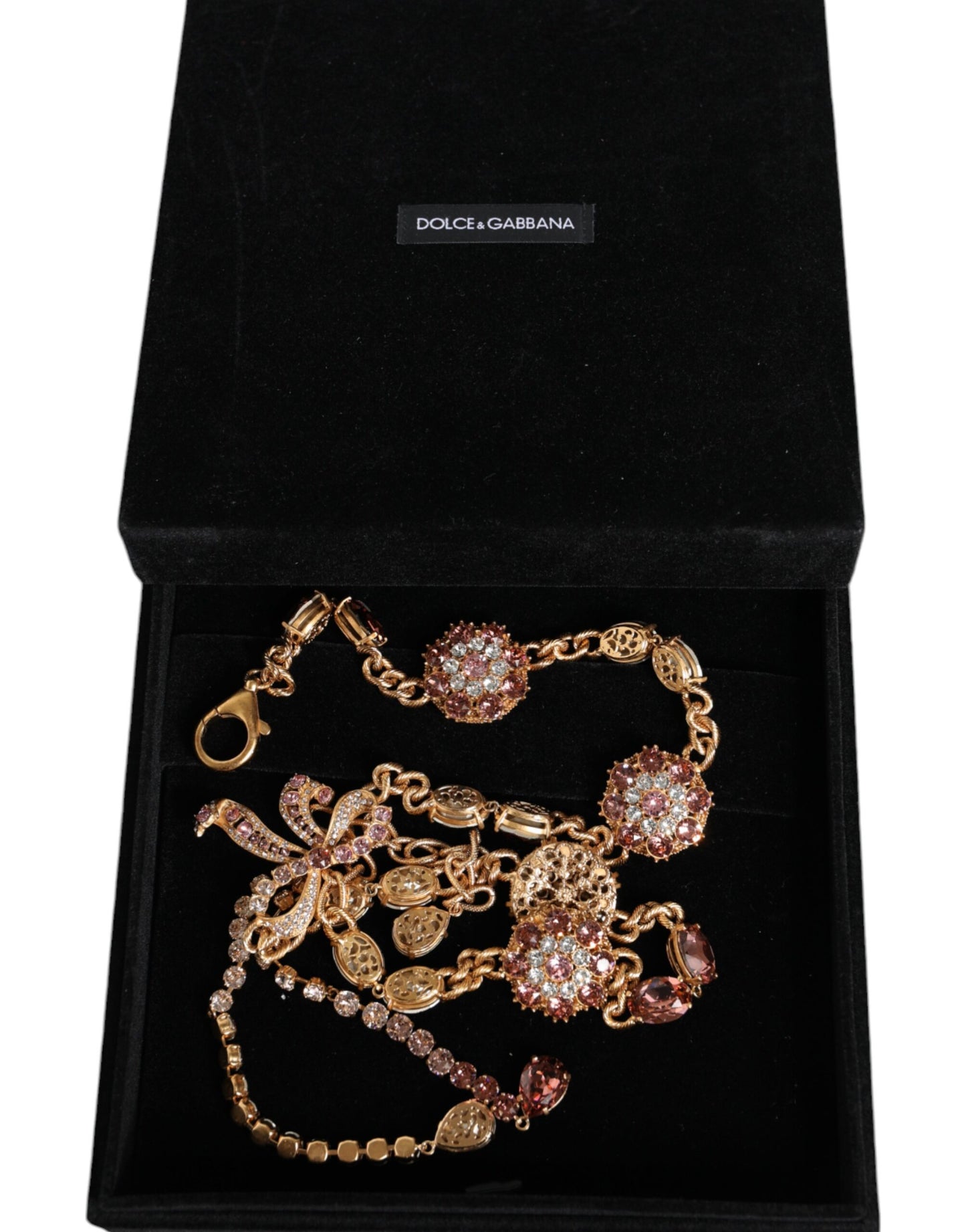 Dolce & Gabbana goudkleurige tailleketting met kristallen van messing