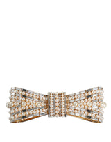 Dolce & Gabbana Broche en Cristal et Perles Fausses en Laiton Doré