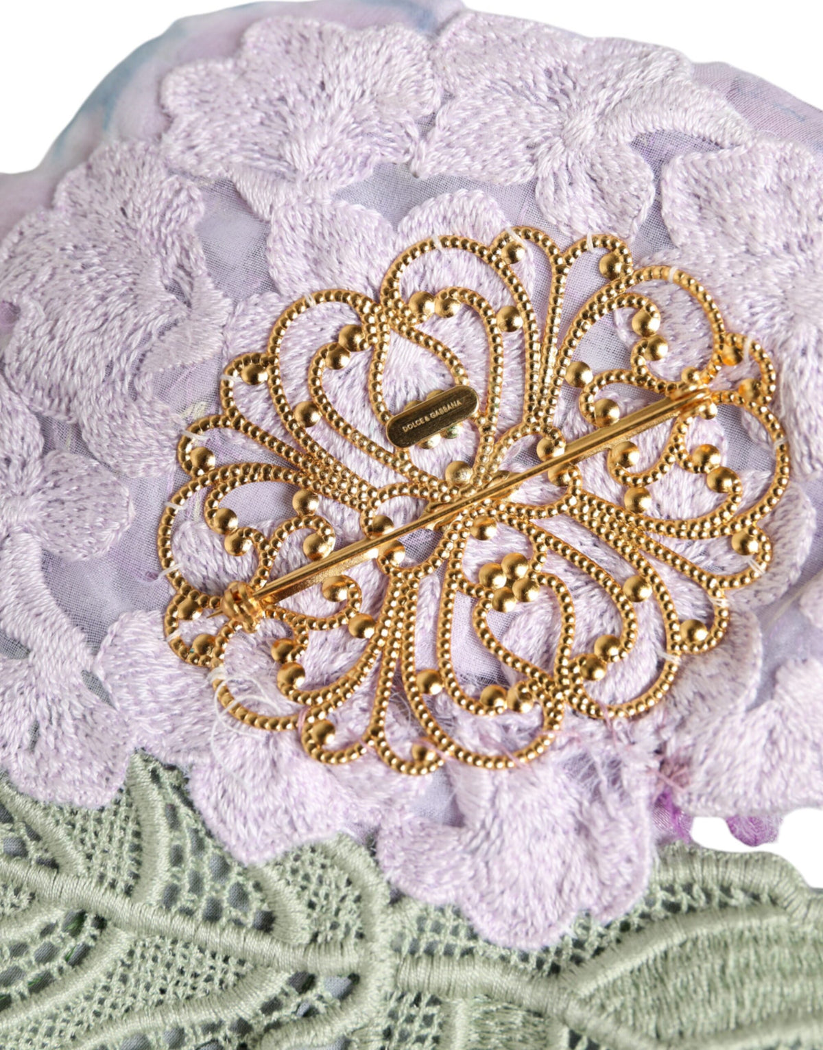 Broche en laiton doré Dolce & Gabbana Hortensia Multicolore