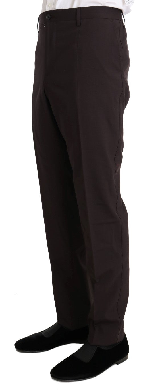 Ensemble 3 pièces long en laine stretch bordeaux Dolce &amp; Gabbana