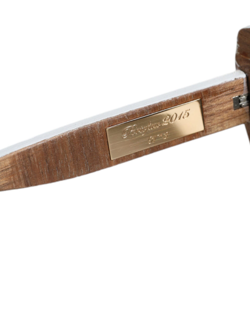 Dolce & Gabbana Multicolor Wood Crystal Brass Frame Floral Sunglasses