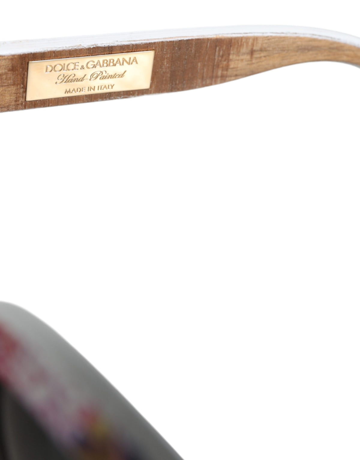 Dolce & Gabbana Multicolor Wood Crystal Brass Frame Floral Sunglasses