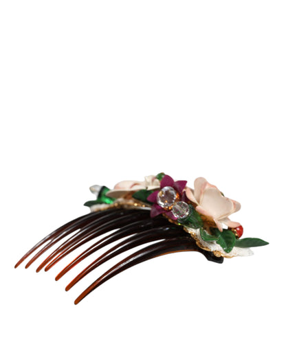 Peigne à cheveux Dolce & Gabbana marron en plastique et cristal pour femme