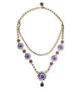 Collier Floral en Cristaux Dorés Dolce & Gabbana