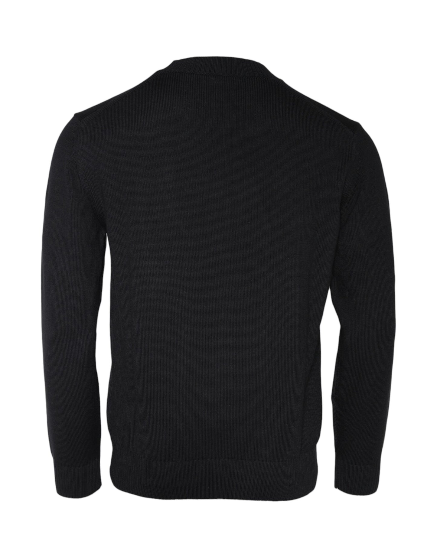Pull en jersey à col rond brodé de la Méduse noire de Versace