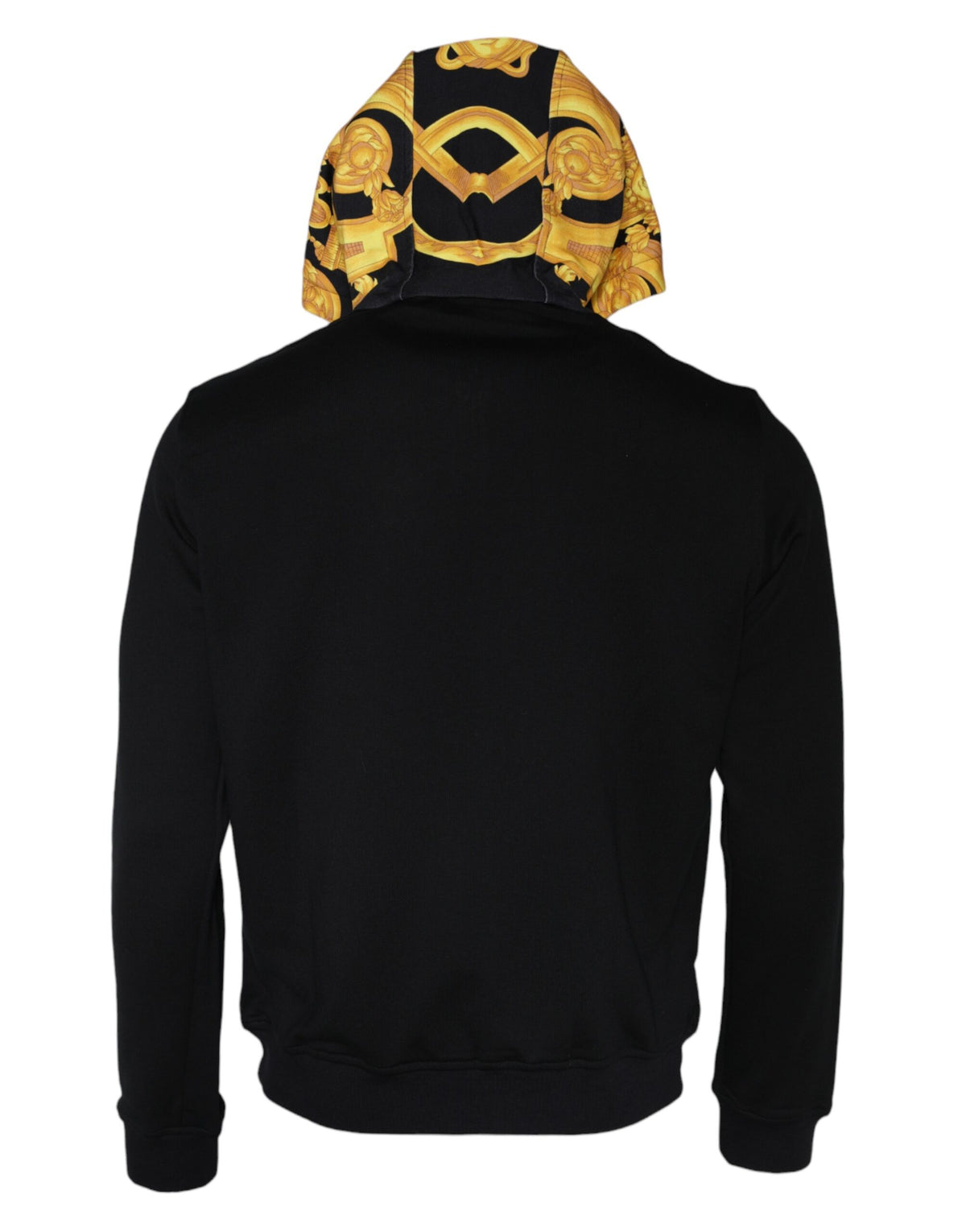 Sweat à capuche en coton à fermeture éclair avec imprimé Medusa noir de Versace