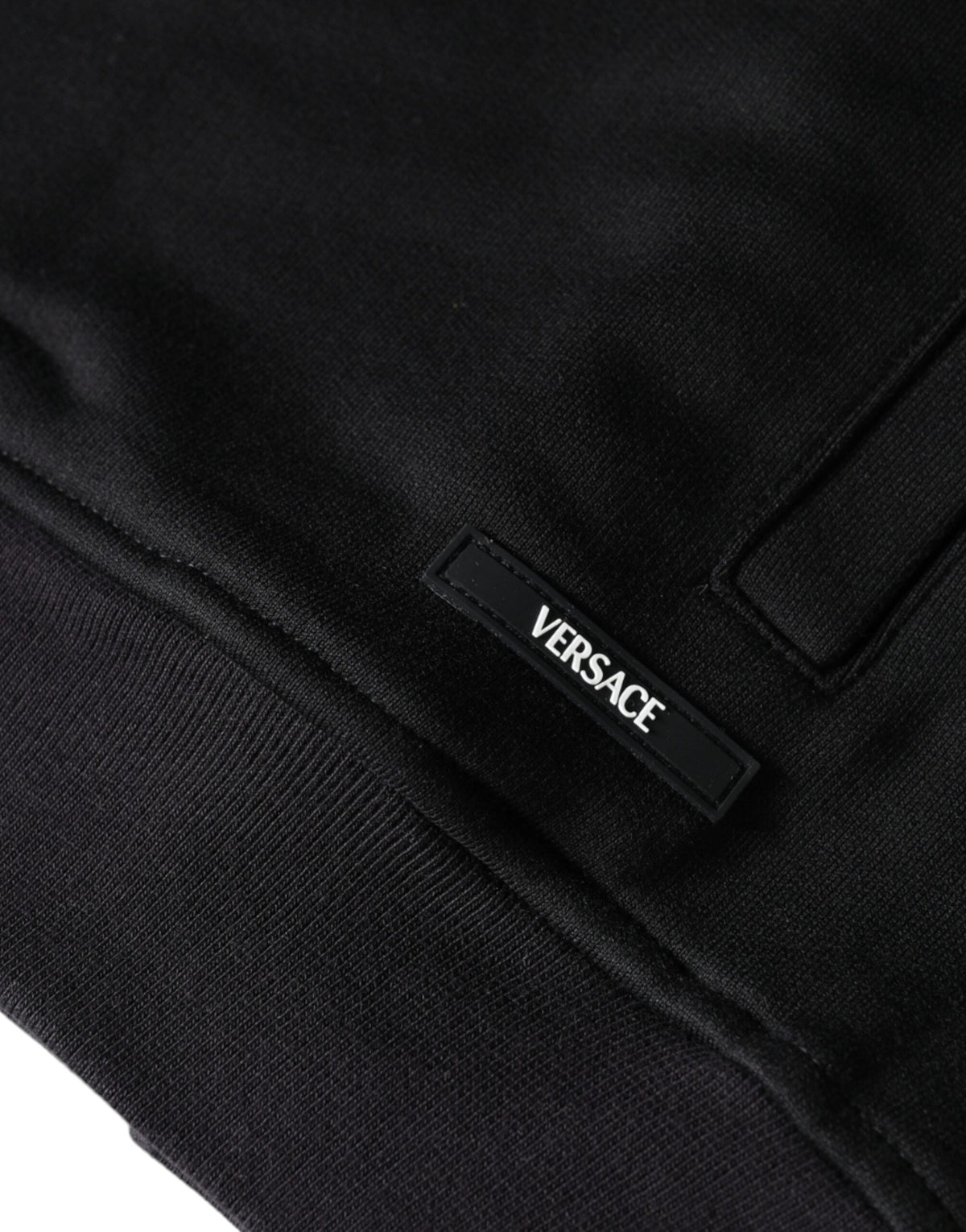 Sweat à capuche en coton à fermeture éclair avec imprimé Medusa noir de Versace
