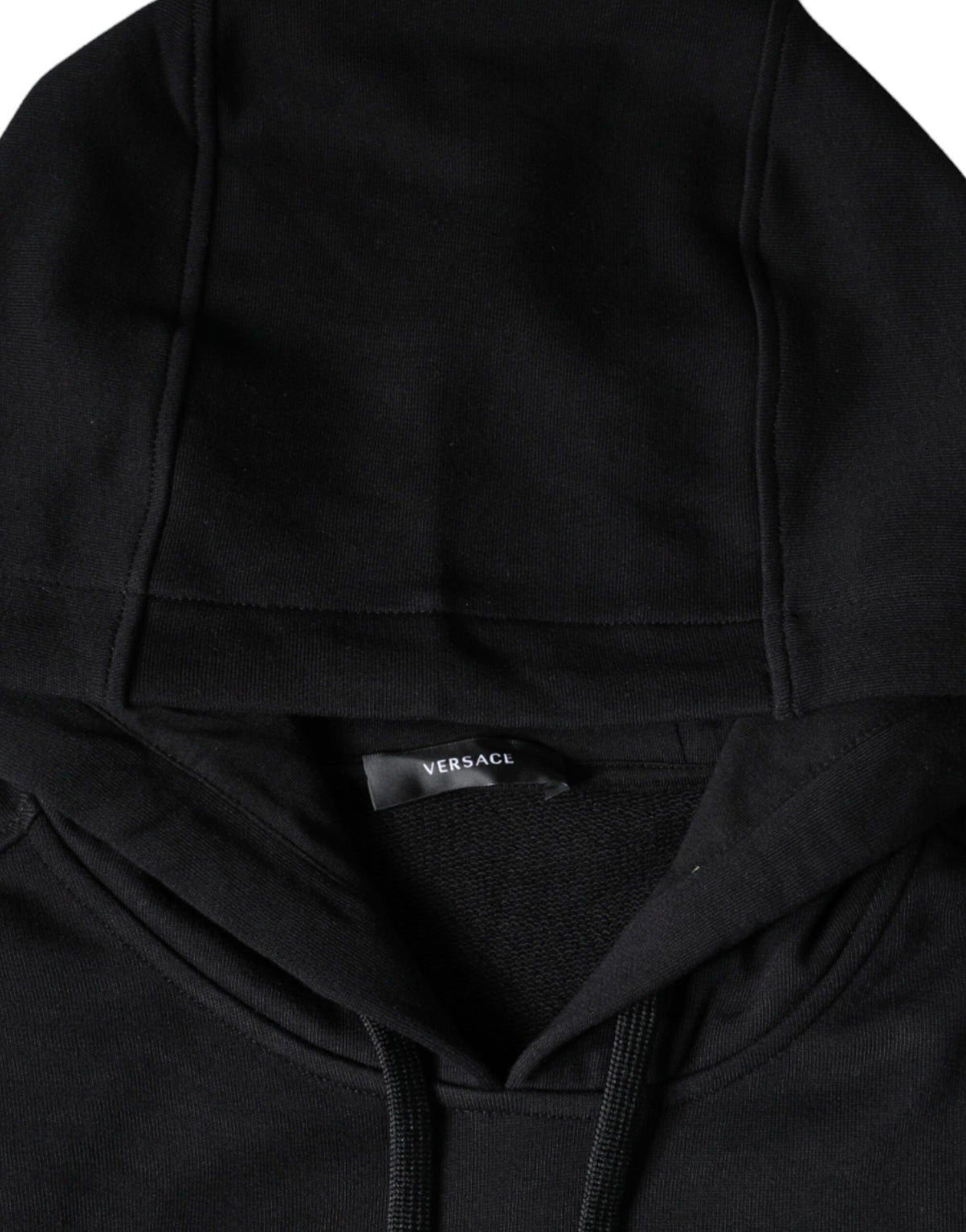 Sweat à capuche en coton noir avec imprimé Medusa de Versace