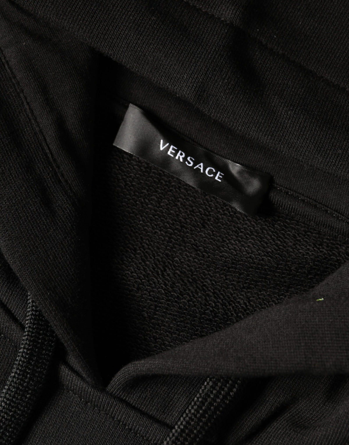 Sweat à capuche en coton noir avec imprimé Medusa de Versace