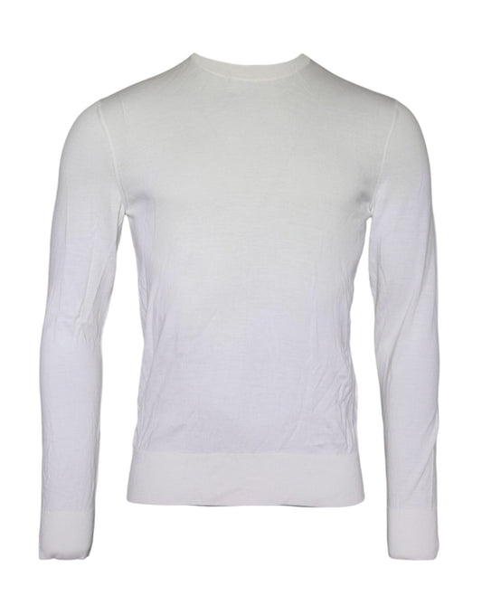 Dolce &amp; Gabbana Off White Wolletruien met Hoge Kraag