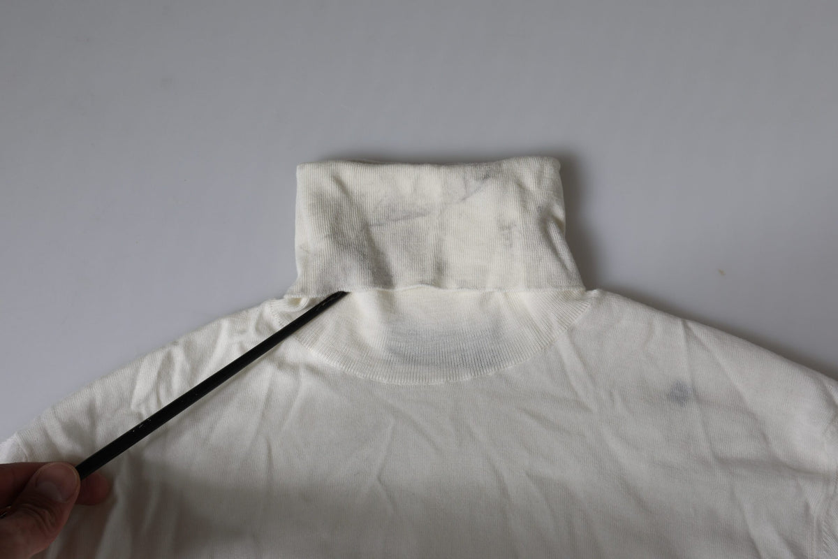 Pull col montant en laine blanc cassé de Dolce &amp; Gabbana