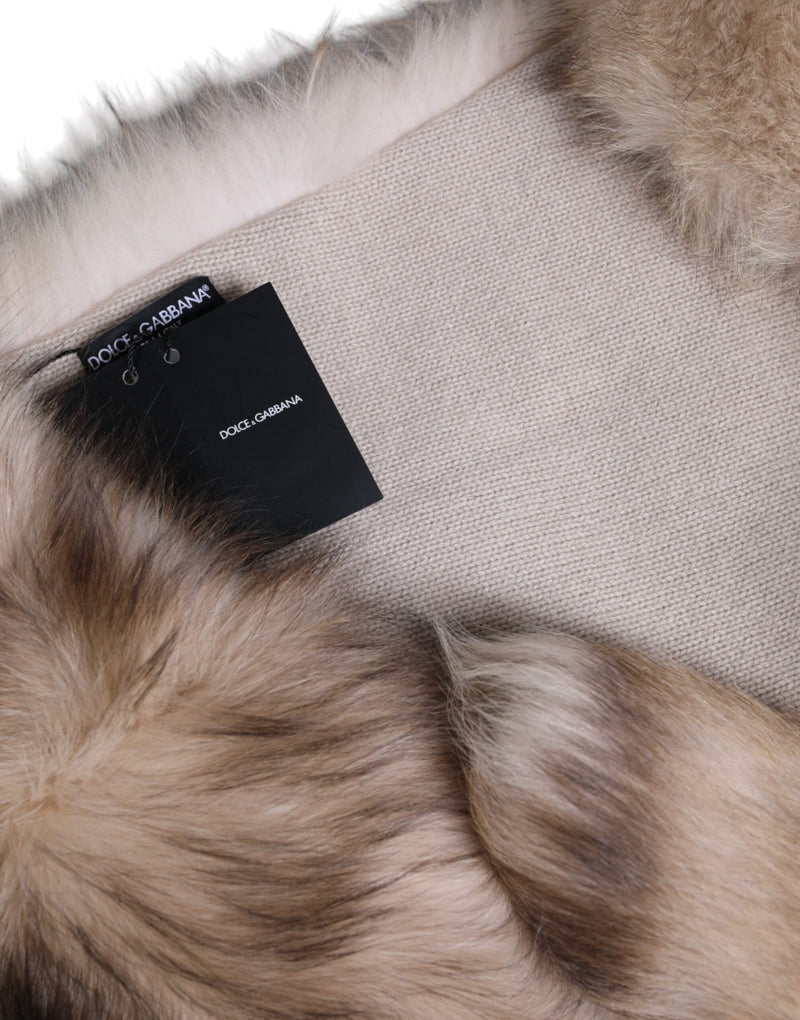 Dolce & Gabbana Écharpe en Fourrure de Renard Frost Marron
