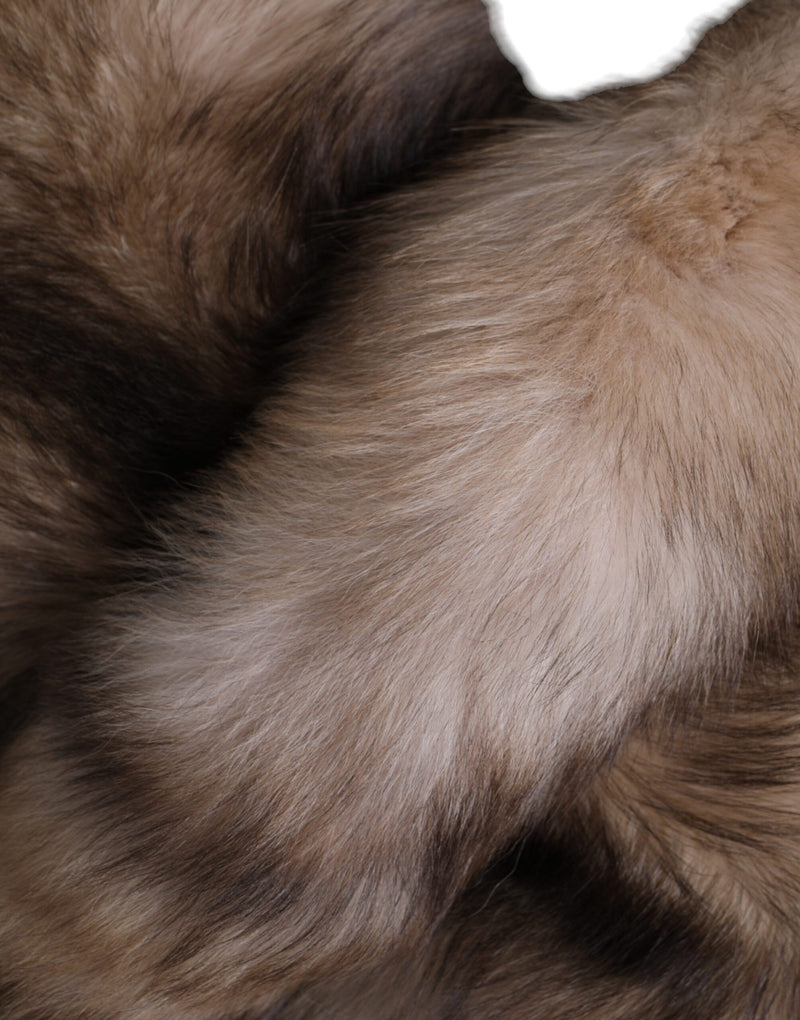 Dolce & Gabbana Écharpe en Fourrure de Renard Frost Marron