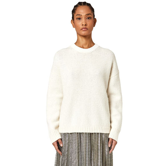Alpha Studio Pull en laine recyclée blanc pour femme