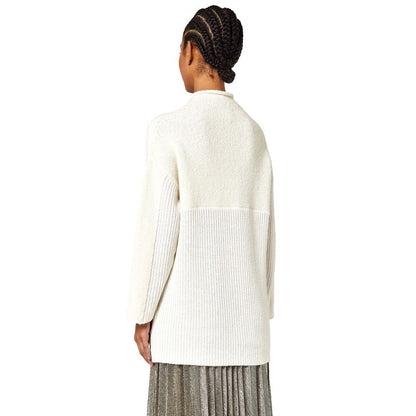 Alpha Studio Pull en laine recyclée blanc pour femme