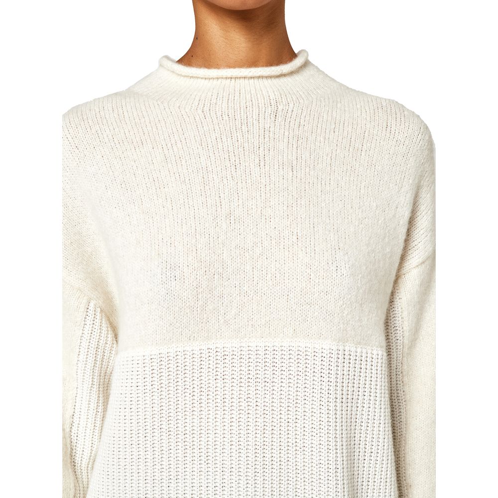 Alpha Studio Pull en laine recyclée blanc pour femme