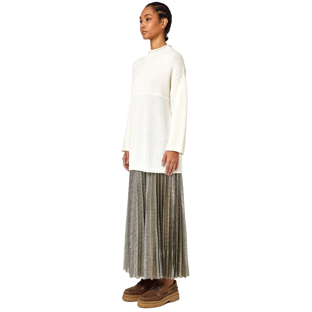 Alpha Studio Pull en laine recyclée blanc pour femme