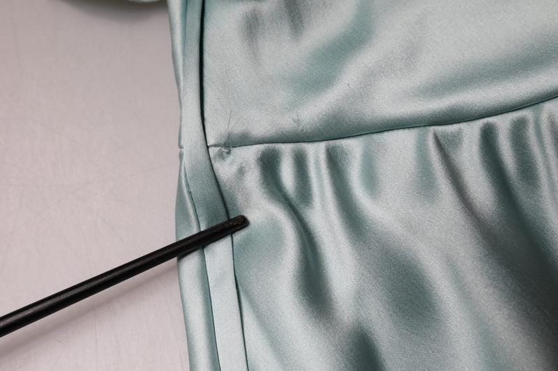 Dolce & Gabbana Mint Green Silk One Shoulder Midi Dress