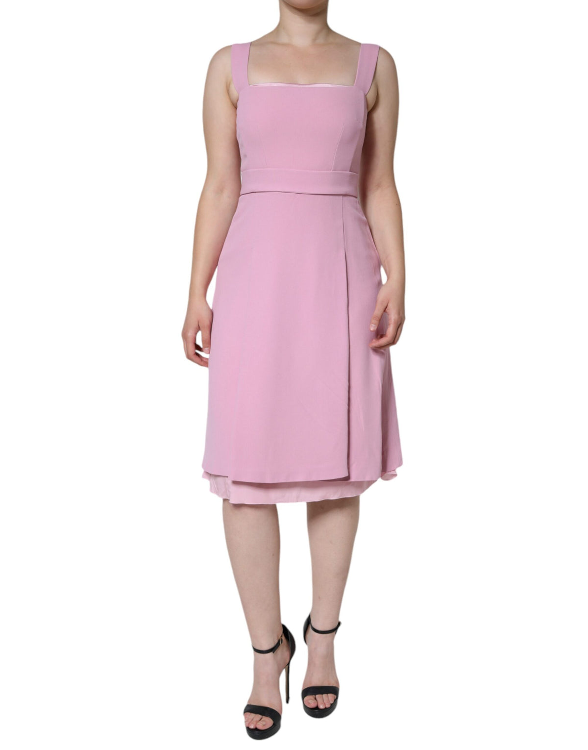 Robe sans manches Dolce & Gabbana A-line en viscose rose