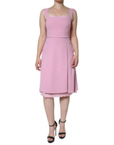 Robe sans manches Dolce & Gabbana A-line en viscose rose