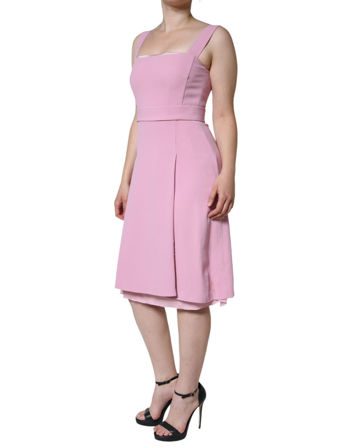 Robe sans manches Dolce & Gabbana A-line en viscose rose