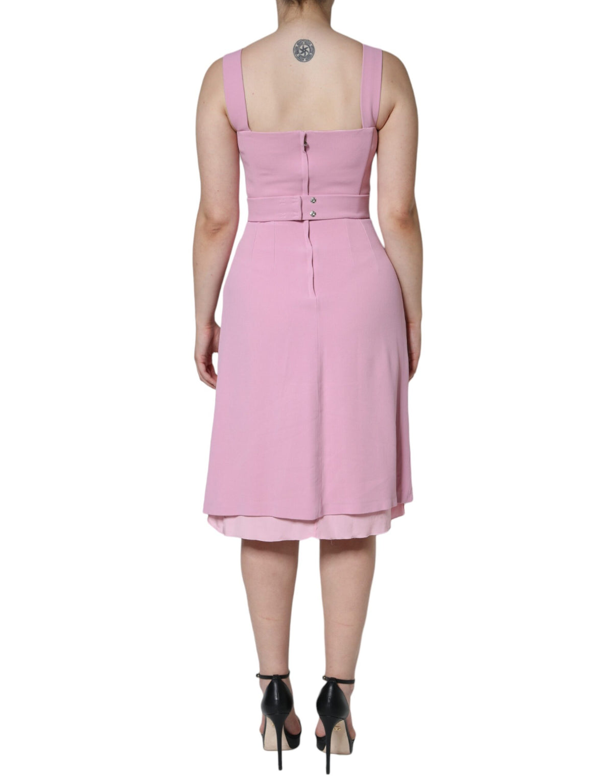 Robe sans manches Dolce & Gabbana A-line en viscose rose